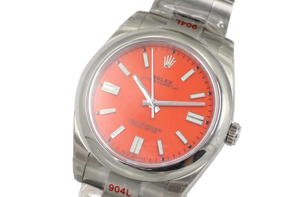 Oyster Perpetual 41mm Red Coral Dial 114300