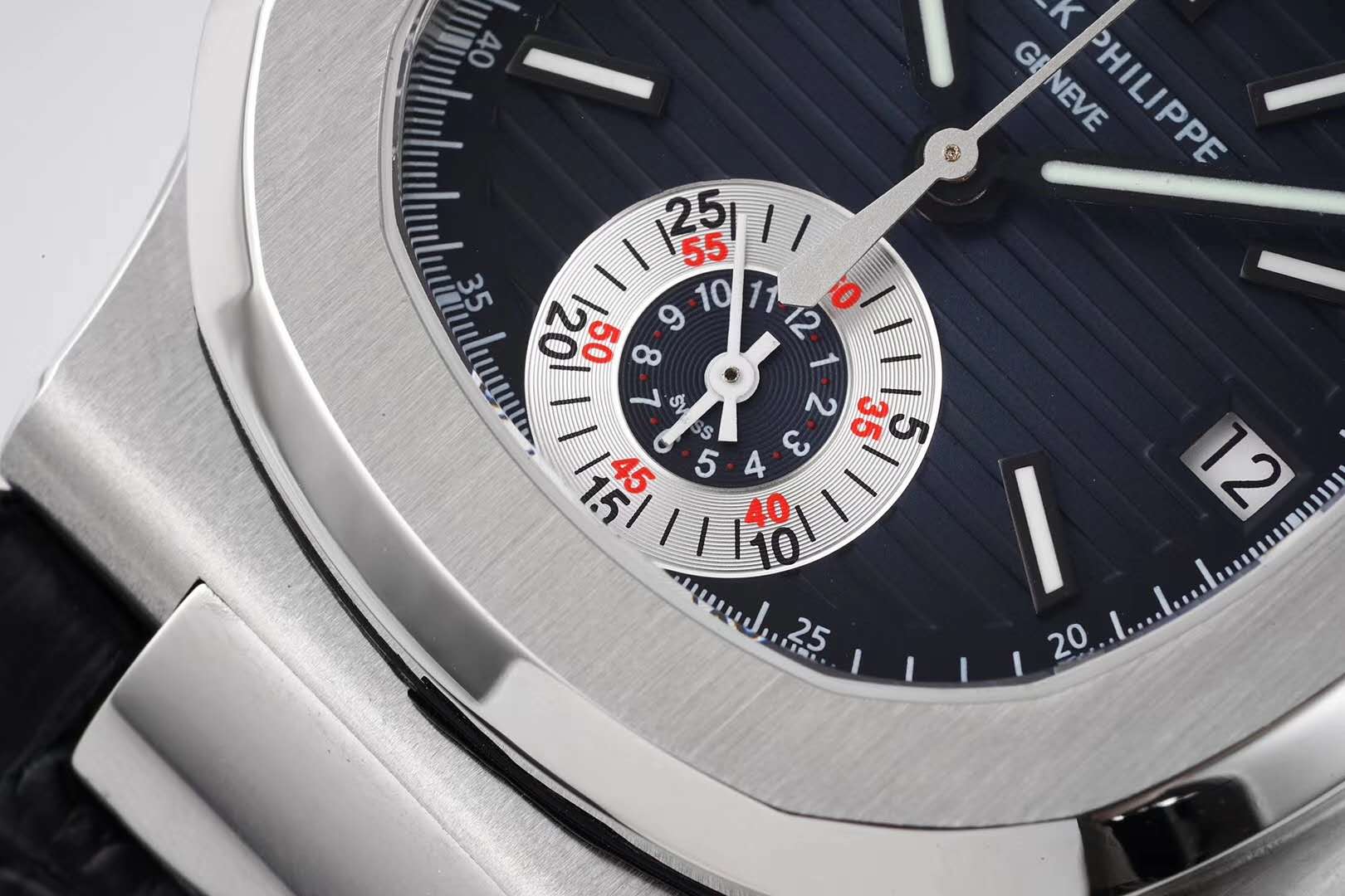 Nautilus 5980/1A-001 Blue Dial in Steel on Leather Strap