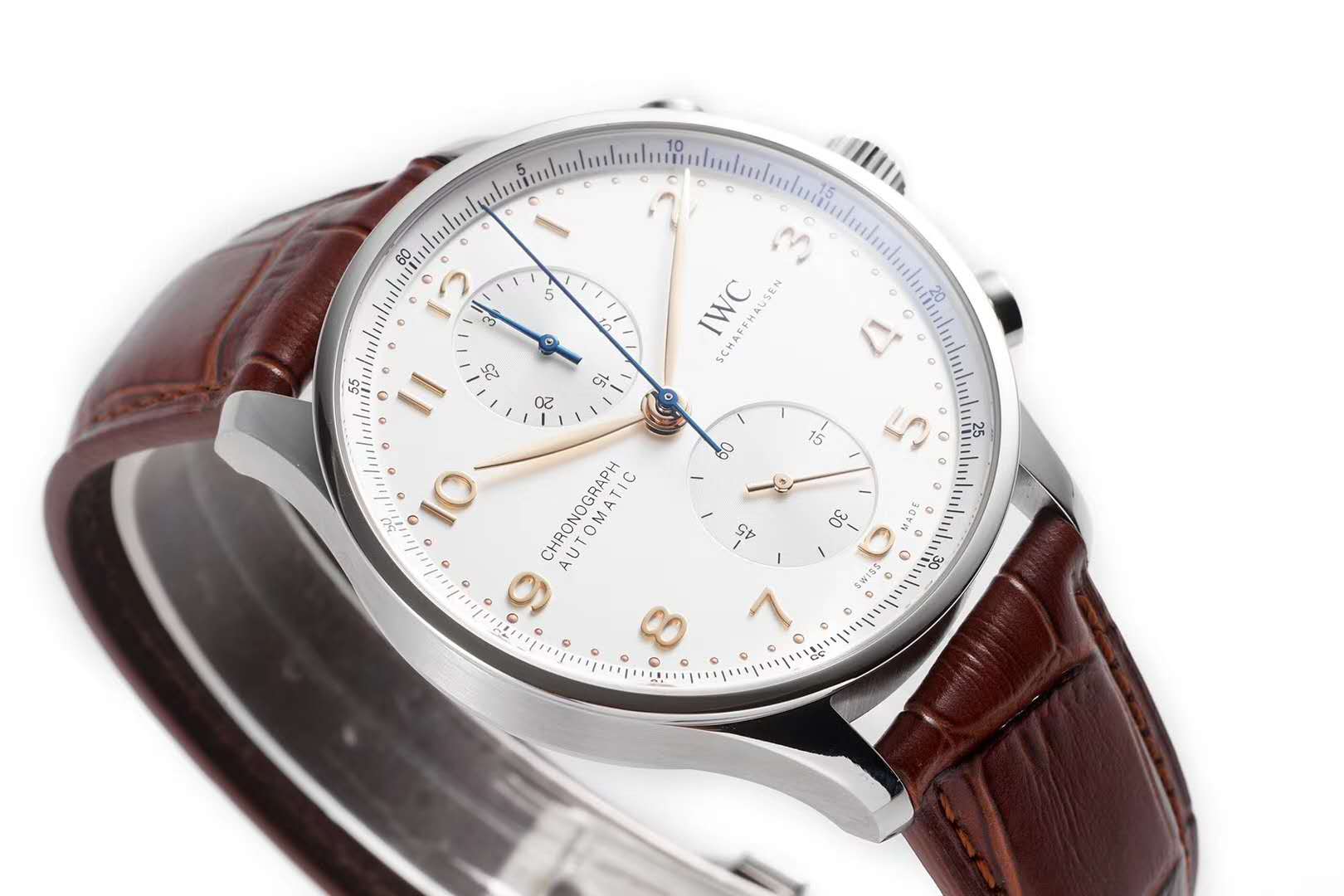 Portugieser Chronograph IW371611 White Dial in Steel
