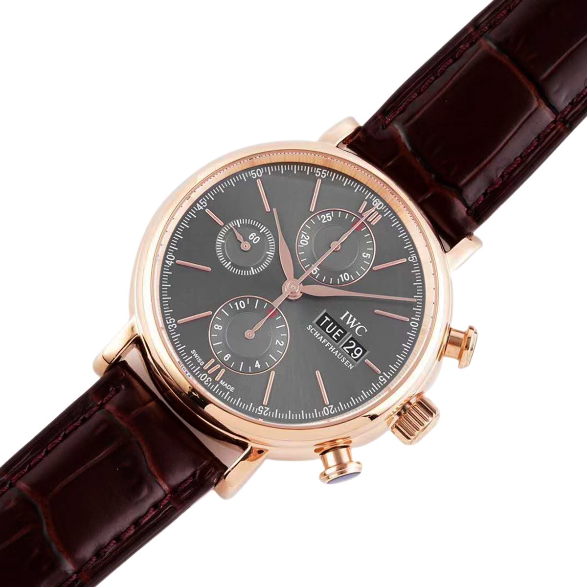 Portofino Chronograph IW391021 Grey Dial in Rose Gold