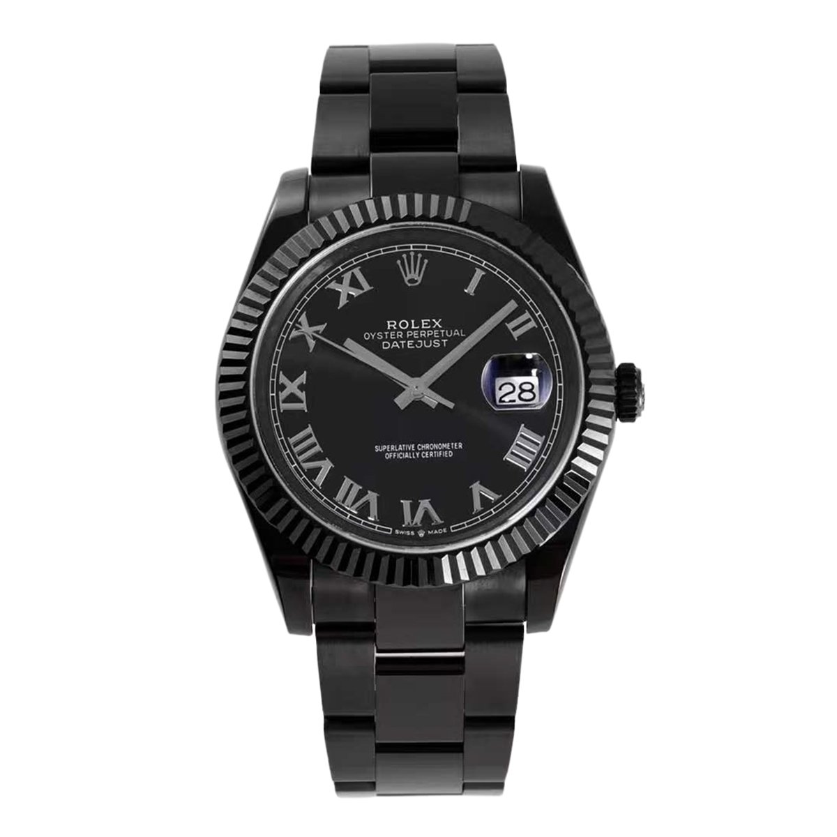Datejust 41 Black Dial with Roman Markers in PVD Black