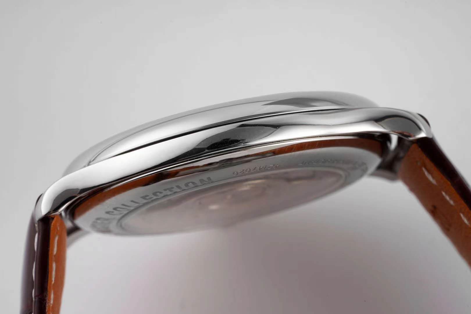 Master Collection White Dial on Brown Leather Strap