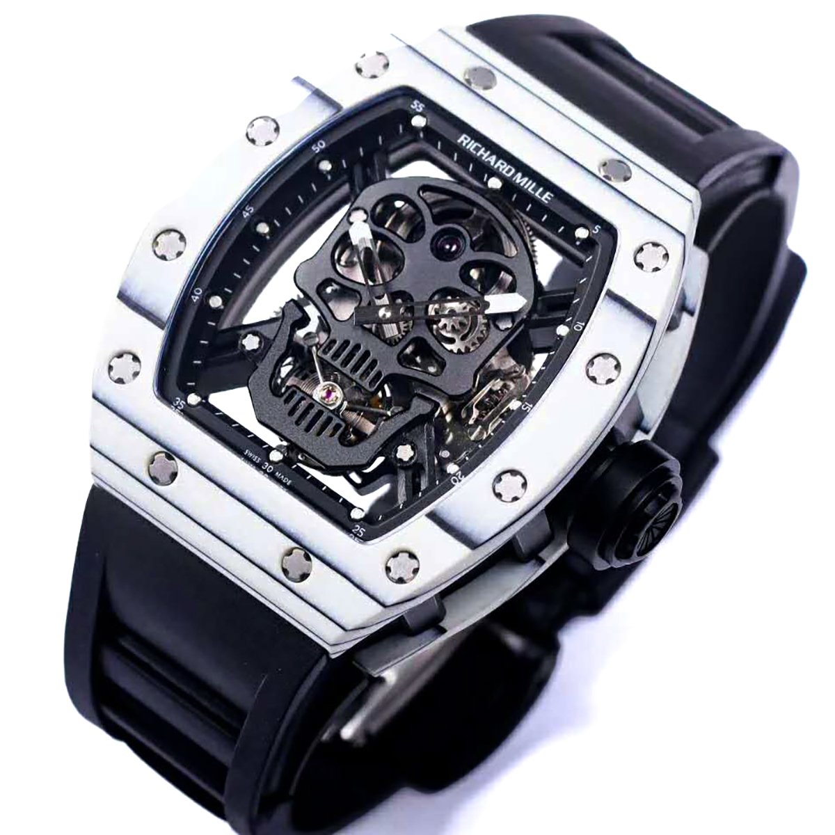 RM 052-01 Tourbillon Black Skull in White NTPT Carbon