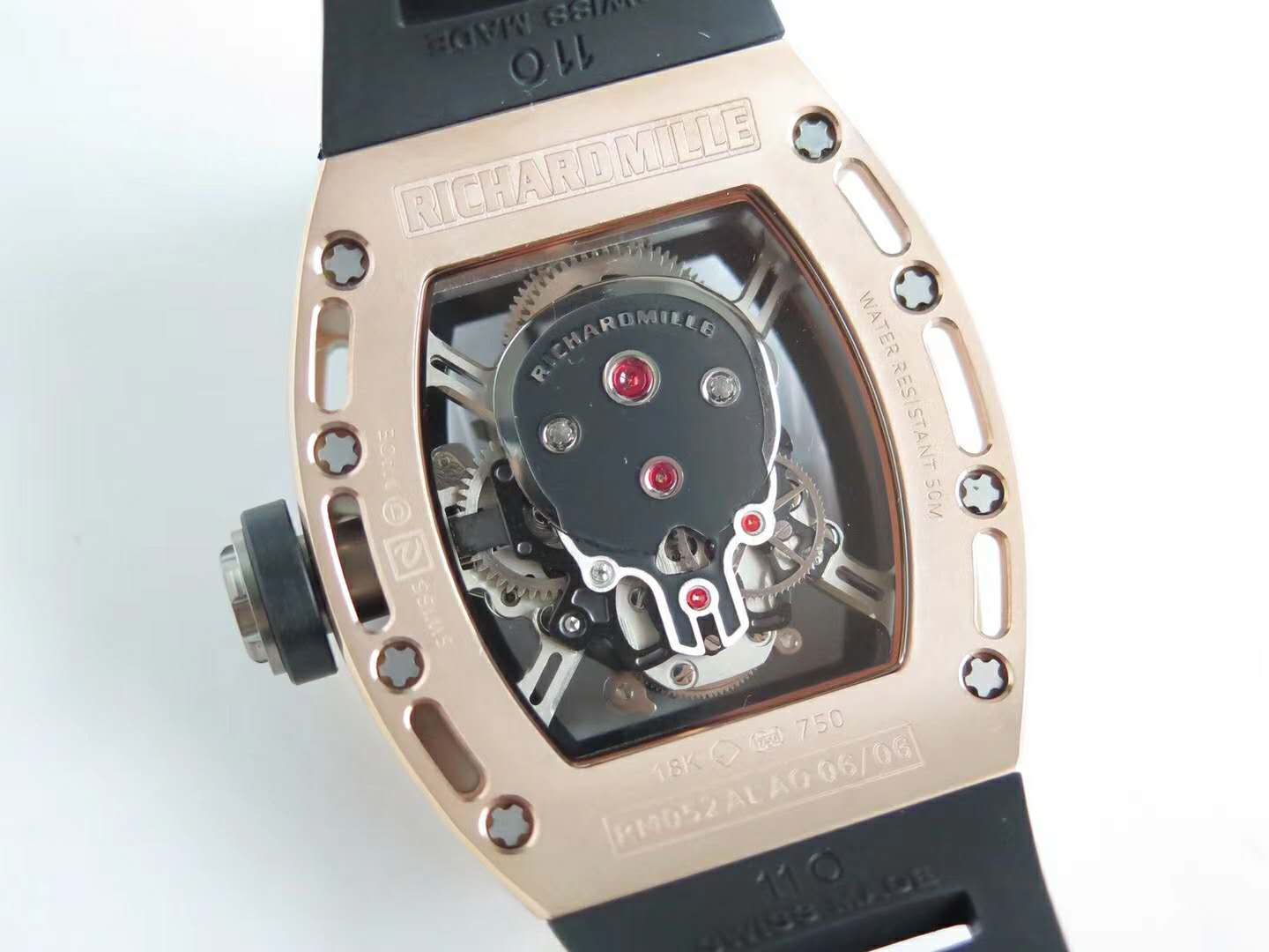 RM 052-01 Tourbillon Skull in Rose Gold