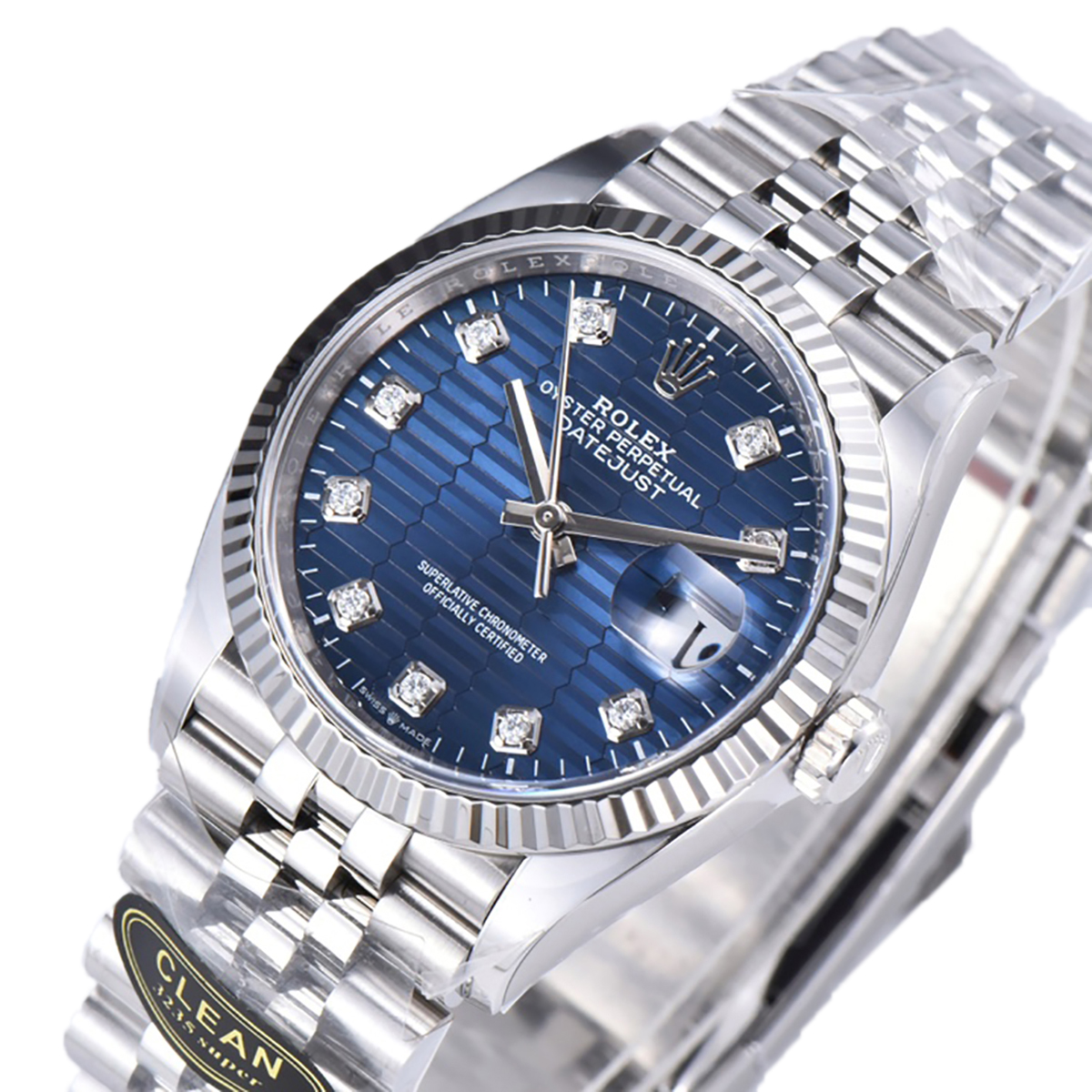 Datejust 36 126234 Blue Motif Dial with D1am0nd Marker in Steel in Jubilee Bracelet