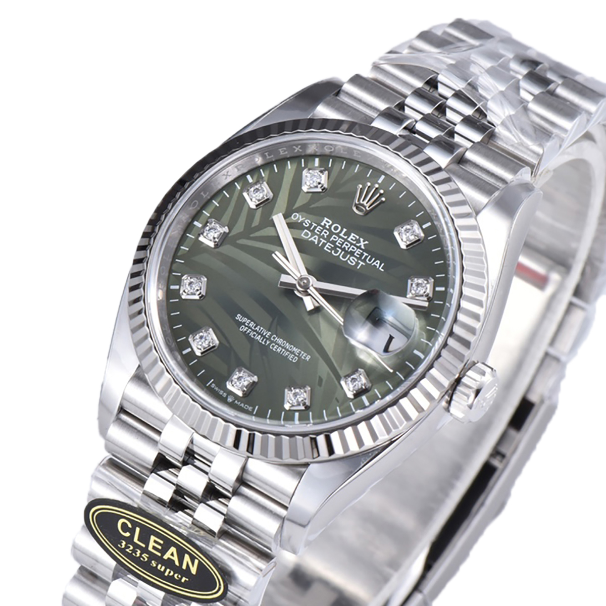 Datejust 36 126334 Olive Green Dial with D1am0nd Marker on Jubilee Bracelet