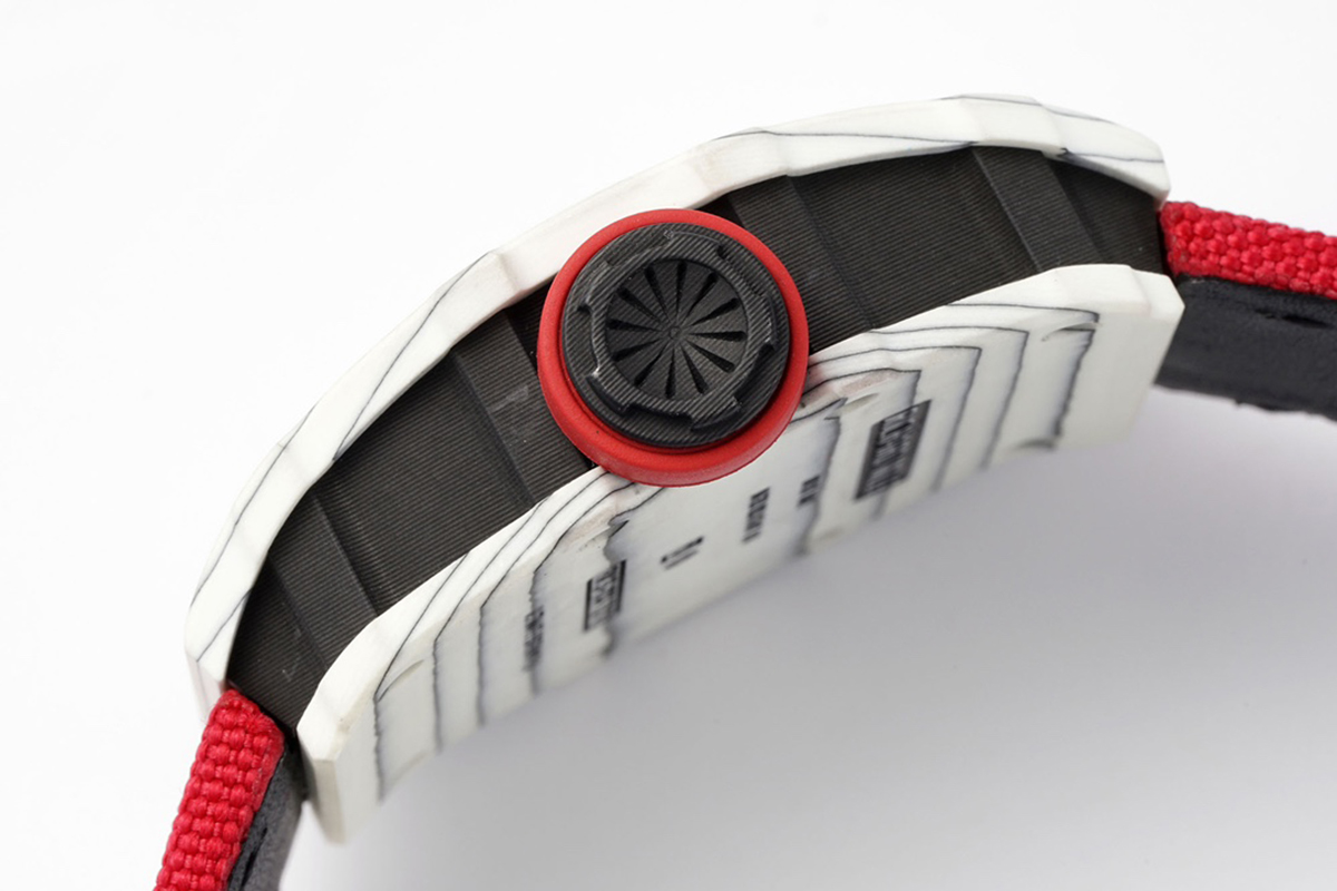 RM 035-01 Rafael Nadal White NTPT on Red Nylon Strap (Sonic)