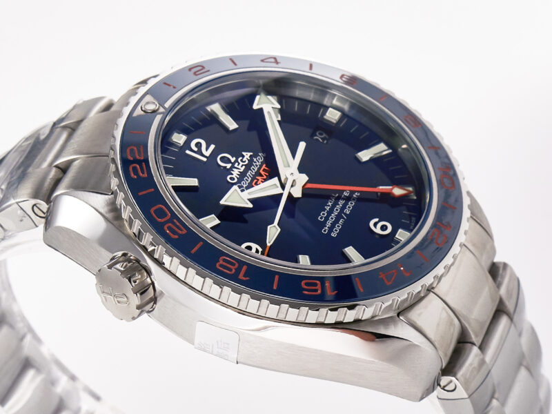 Planet Ocean 600M Co-Axial GMT 43.5mm VSF 1:1 Best Edition Blue Dial Blue Ceramic Bezel on SS Bracelet A8605 S*per Clone